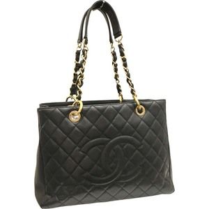 Chanel GST Tote Bag Caviar Skin Black